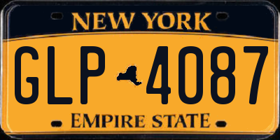 NY license plate GLP4087