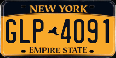 NY license plate GLP4091
