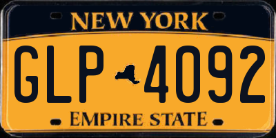 NY license plate GLP4092