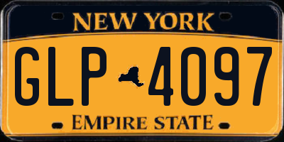 NY license plate GLP4097