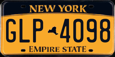 NY license plate GLP4098