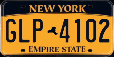 NY license plate GLP4102
