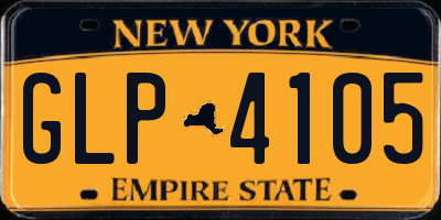 NY license plate GLP4105