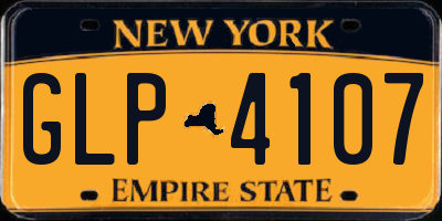 NY license plate GLP4107