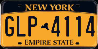 NY license plate GLP4114