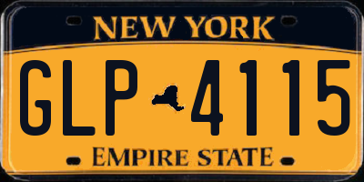 NY license plate GLP4115