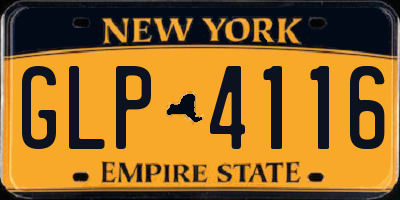 NY license plate GLP4116