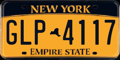 NY license plate GLP4117