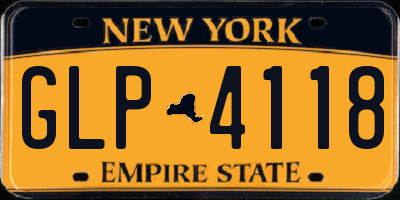 NY license plate GLP4118