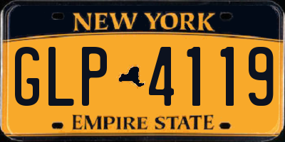 NY license plate GLP4119