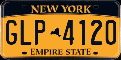 NY license plate GLP4120