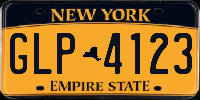 NY license plate GLP4123