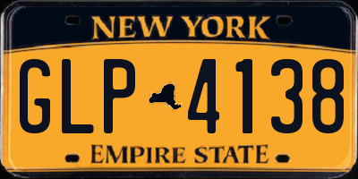 NY license plate GLP4138