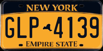 NY license plate GLP4139