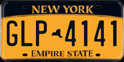 NY license plate GLP4141