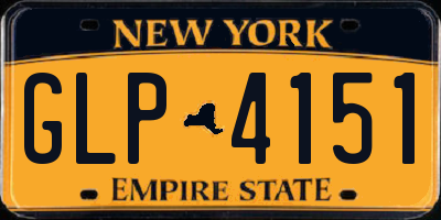 NY license plate GLP4151