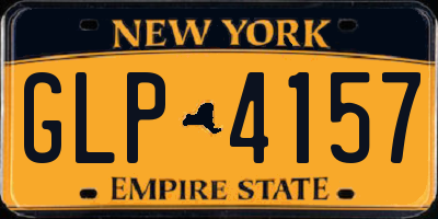 NY license plate GLP4157
