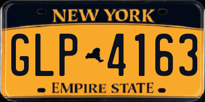 NY license plate GLP4163