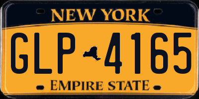 NY license plate GLP4165