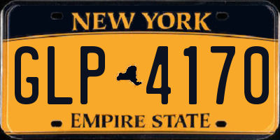 NY license plate GLP4170