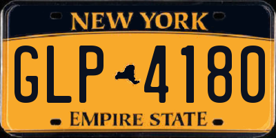NY license plate GLP4180