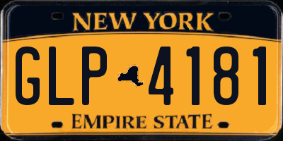 NY license plate GLP4181