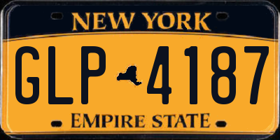NY license plate GLP4187
