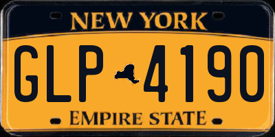 NY license plate GLP4190