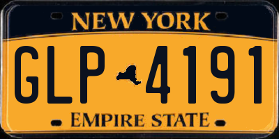 NY license plate GLP4191