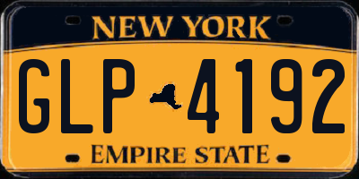 NY license plate GLP4192