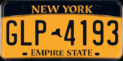 NY license plate GLP4193