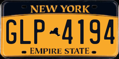 NY license plate GLP4194