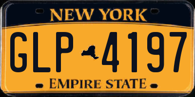 NY license plate GLP4197
