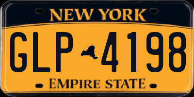 NY license plate GLP4198