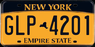 NY license plate GLP4201