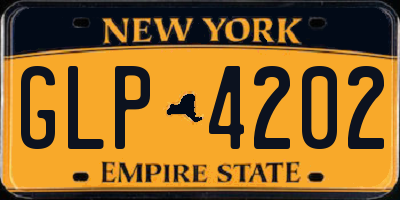 NY license plate GLP4202