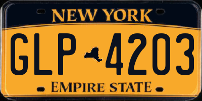 NY license plate GLP4203
