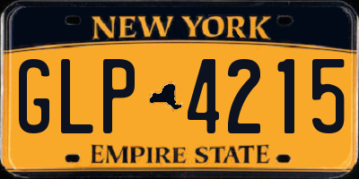 NY license plate GLP4215