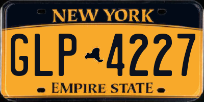 NY license plate GLP4227
