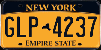 NY license plate GLP4237