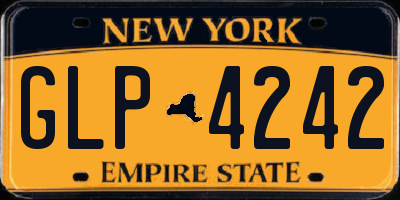 NY license plate GLP4242