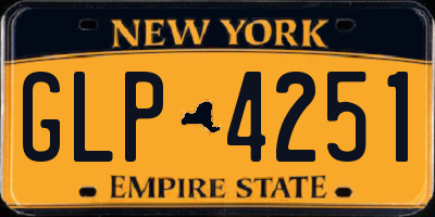 NY license plate GLP4251