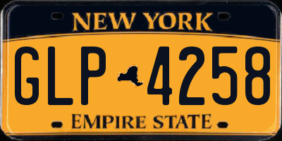 NY license plate GLP4258
