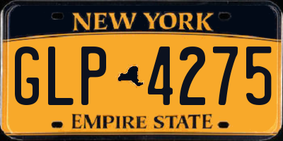 NY license plate GLP4275
