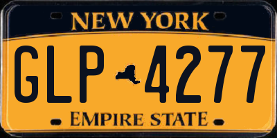NY license plate GLP4277