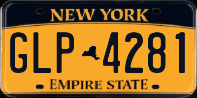 NY license plate GLP4281