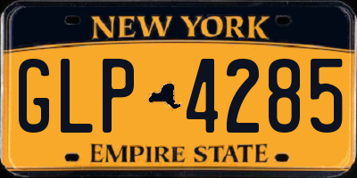 NY license plate GLP4285