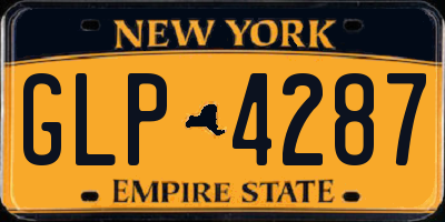 NY license plate GLP4287
