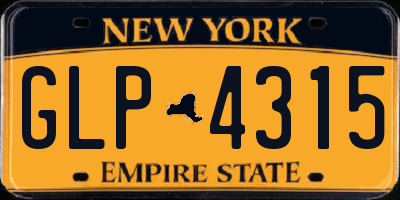 NY license plate GLP4315