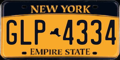 NY license plate GLP4334